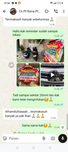 Testimonial Papan Bunga padang sidempuan